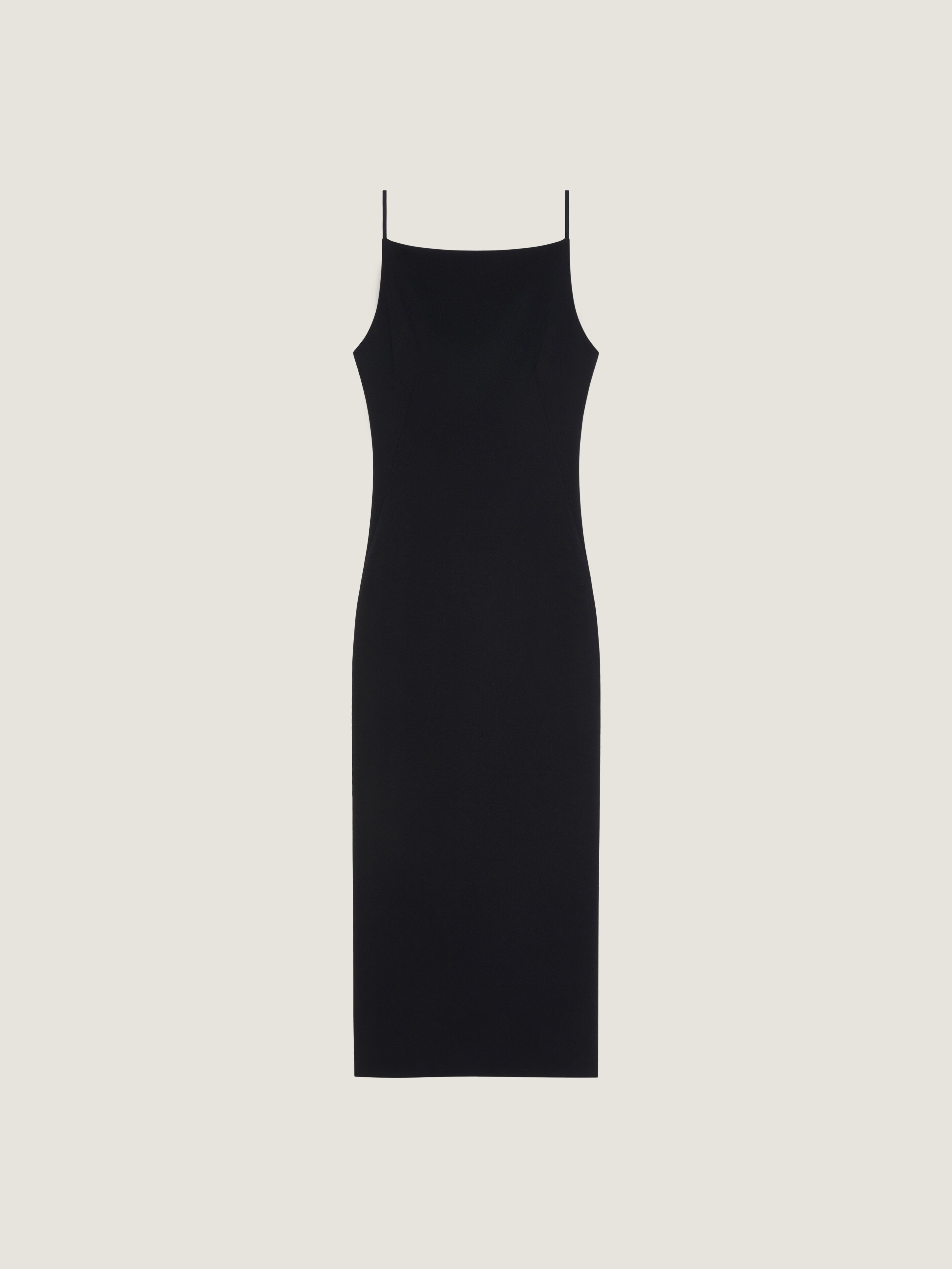 Sliced midi dress in crepe cady